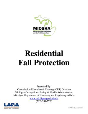 Fillable Online michigan Residential Fall Protection (SP #35 ...