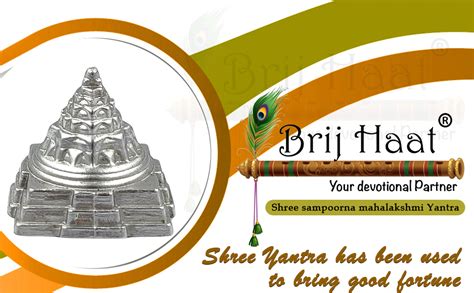 BRIJ HAAT 100% Pure Parad Shree Yantra with Shree sampoorna mahalakshmi ...