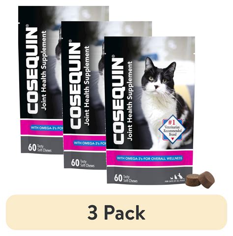 (3 pack) Nutramax Cosequin for Cats Joint Health Supplement, Soft Chews ...