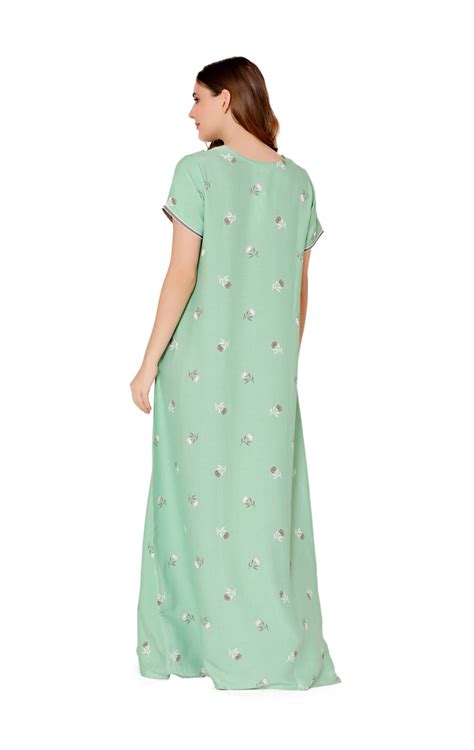 Buy Bodycare Womens Polycotton U Neck Printed Long Night Dress-BSN2015A ...