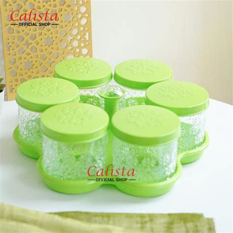 Promo Calista Toples Kristal Enam Bunga Toples Set Kue Lebaran 7 in 1 ...