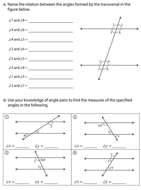 Image result for Transversal Angles Reference Sheet