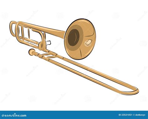 Musical Instrument Trombone Illustration Stock Vector - Illustration of ...
