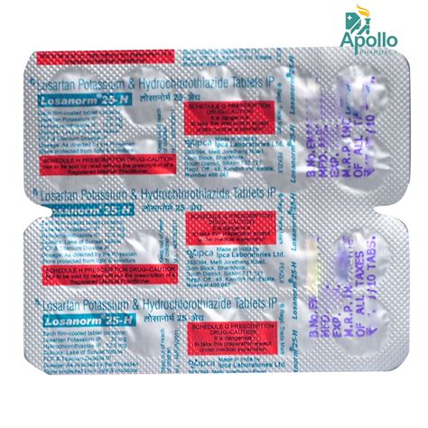 LOSANORM H 25MG TABLET Price, Uses, Side Effects, Composition - Apollo ...