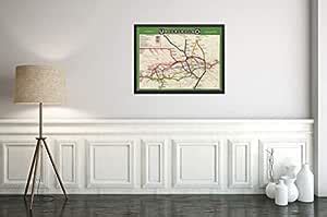 1908 Map London Underground Railways : District, Bakerloo, Piccadilly ...