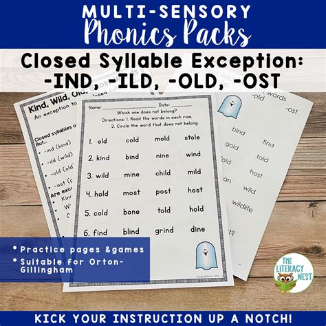 Closed Syllable Exception: IND, ILD, OLD, OST, -OLL, -OLT Systematic ...
