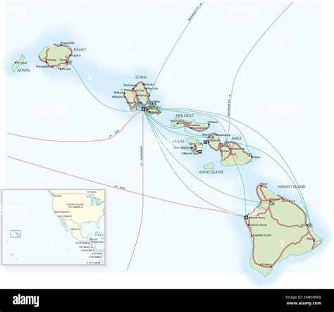 Hawaii islands map hi-res stock photography and images - Alamy