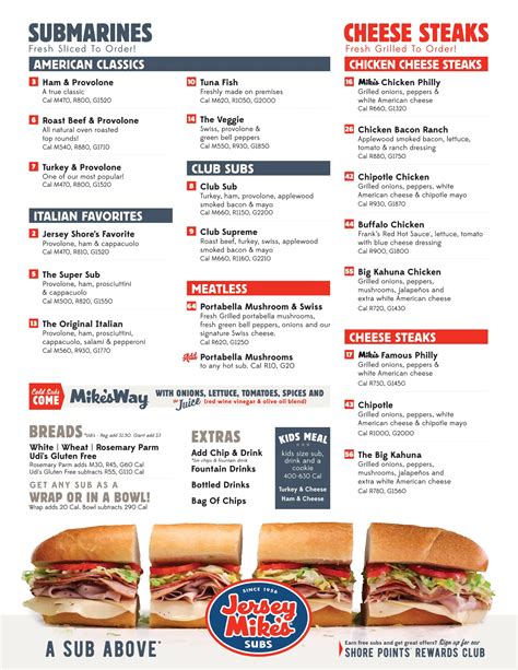 Jersey Mike's Menu with Prices, Pictures and Reviews