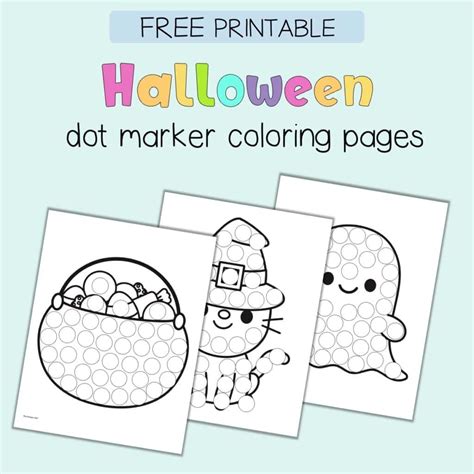 Free Printable Halloween Dot Marker Coloring Pages - The Artisan Life