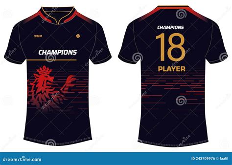 Sports Jersey T Shirt Design Concept Vector Template, Training Cricket Jersey Concept with Front ...