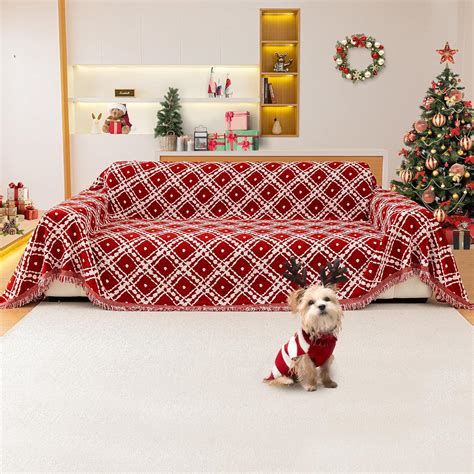 Amazon.com: MDSASFD Reversible Couch Cover Blanket, Christmas Couch ...
