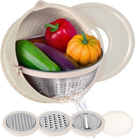 Amazon.com: 4-1 Colander with Bowl Set - Rotatable Strainers for ...