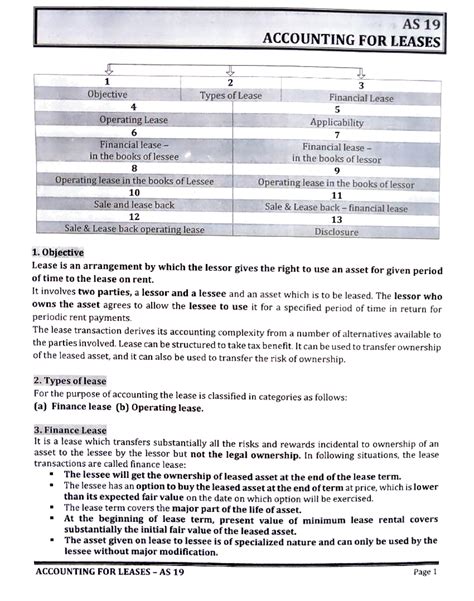 AS19 - Detailed Analysis of Accounting Standards for Leases - Studocu