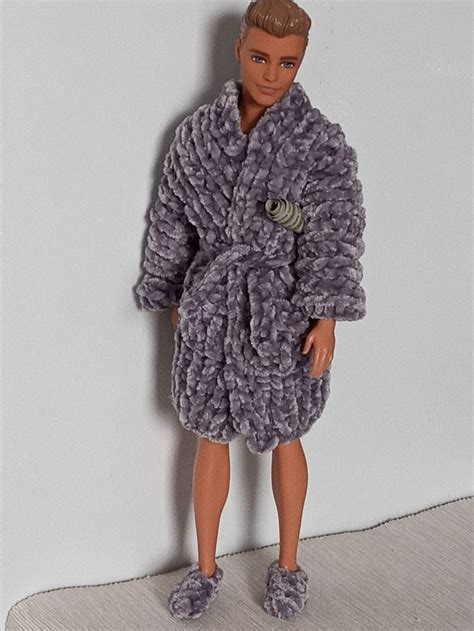 Ken doll clothes handmade/Ken doll knit clothes/Ken Bathrobe | Etsy
