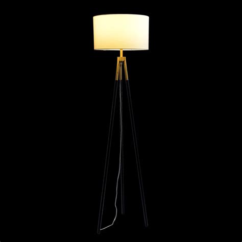 Corrigan Studio Lorca Traditional Brass Gold Floor Lamp Drum Shape ...