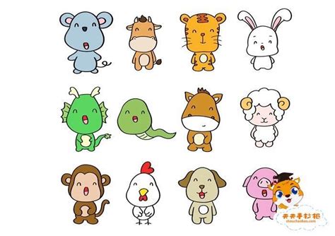 12生肖幼儿园动物简笔画 幼儿园12生肖简笔画色彩 | 抖兔教育