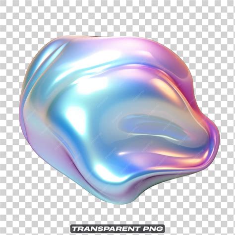Iridescent fluid abstract shape isolated | Premium PSD