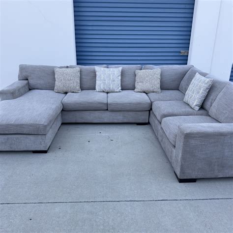 Huge Light Gray Sectional Sofa Couch With Delivery Available for Sale ...