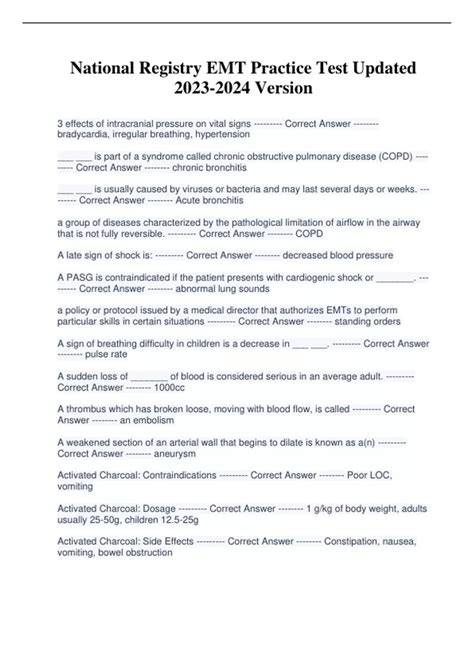 National Registry EMT Practice Test Updated Version - National Registry ...