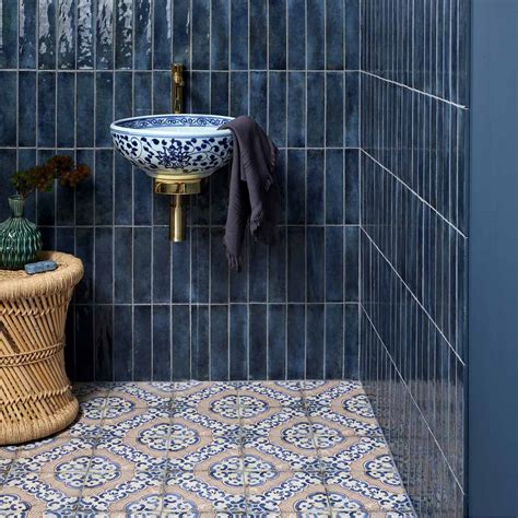 Foundry Blue Tile | 6x24.5cm Porcelain — Tile.co.uk
