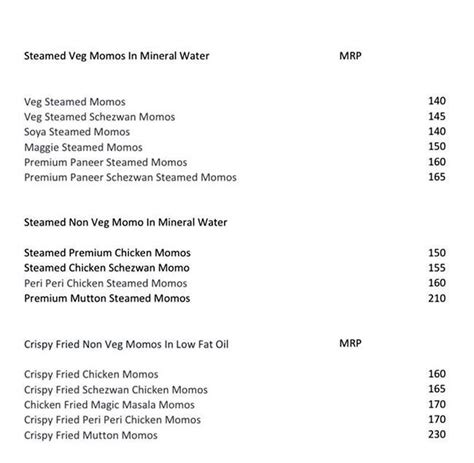 Menu at Sizzling Dimsum, Gurugram