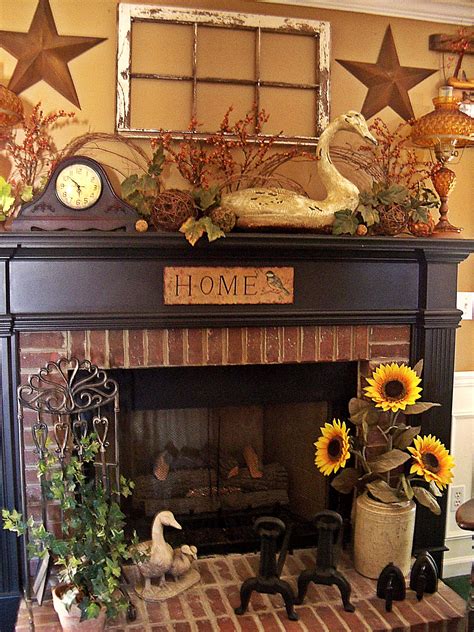 Rustic Fireplace Mantel Decorating Ideas