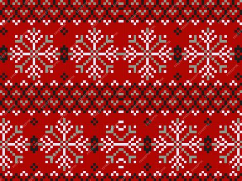 Premium Vector | Christmas red black sweater pattern