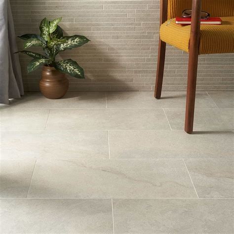 Acadia Warm Linen White 12x24 Limestone Look Matte Porcelain Tile ...