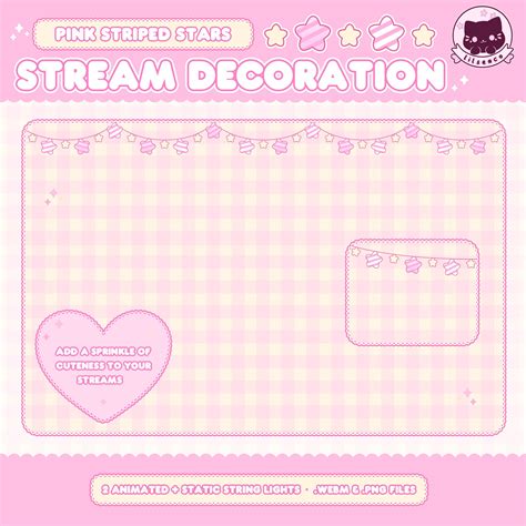 Animated Star String Light Overlay, Twitch, Pink Overlay, Cozy, Holiday ...