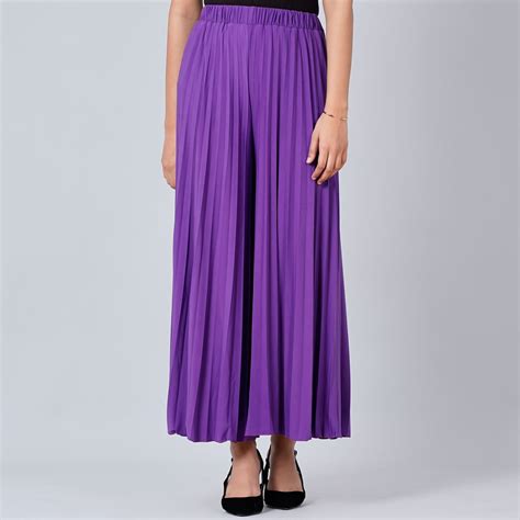 Purple Wide Leg Pleated Palazzo – First Resort by Ramola Bachchan