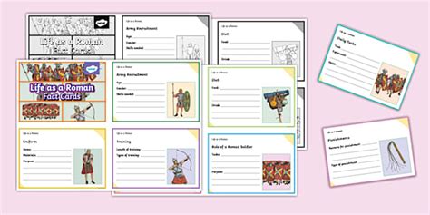 Life as a Roman Fact Cards Template - Twinkl