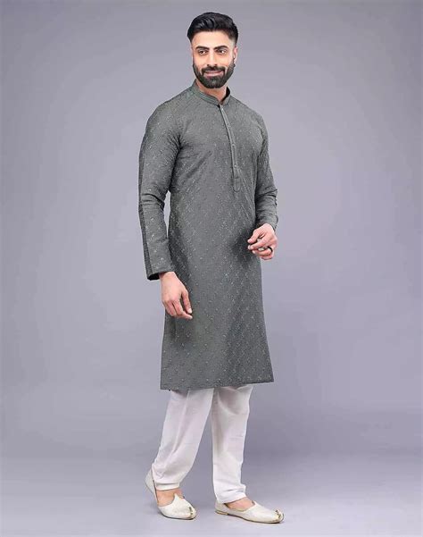 Mehendi Color Embellished Soft Silk Party Wear Kurta Set – South India ...