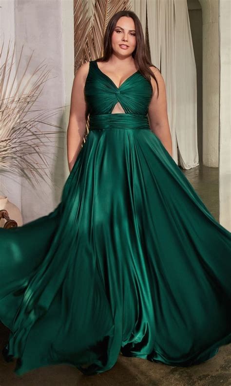 Plus-Size Long Prom Dress with Twist