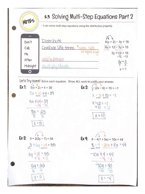 Solve Multi-Step Equations Part 2 的图像结果