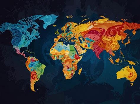Colored World Map with Names 的图像结果