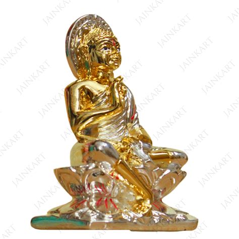 Gold And Silver Plated Gautam Swami Idol (Size - 5 inches) - Buy Jain ...