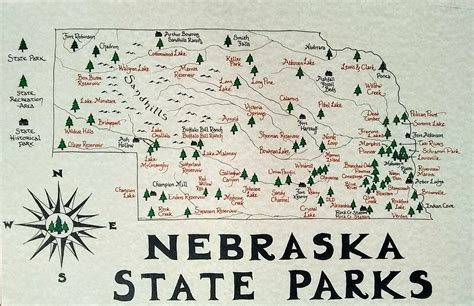 Nebraska State Parks Map - Etsy