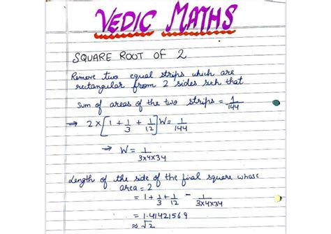 Vedic maths: Square root of 2 explained - Studocu