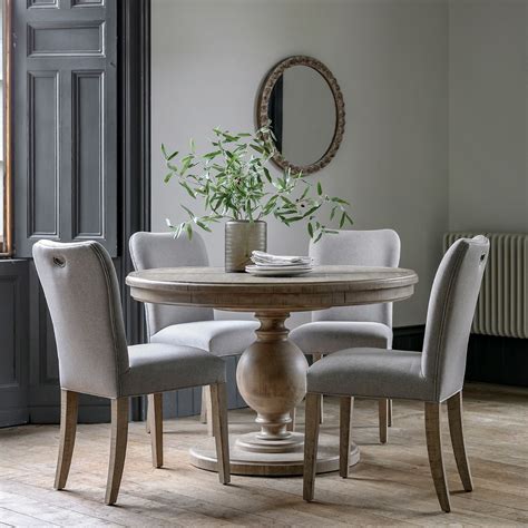 Vancouver Rustic Round Extending Dining Table - Crown French Furniture