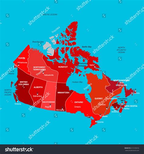 Regions Map Canada Canada Image Map Stock Illustration 413105416 | Shutterstock