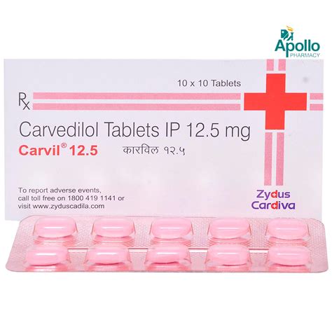 Carvil 12.5 Tablet 10's Price, Uses, Side Effects, Composition - Apollo ...