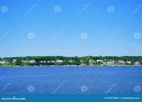 Landscape of Portland Harbor, Fore River and Casco Bay Stock Image ...