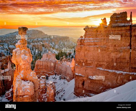 Sunrise at Thor's Hammer. Bryce Canyon National Park, Utah Stock Photo ...