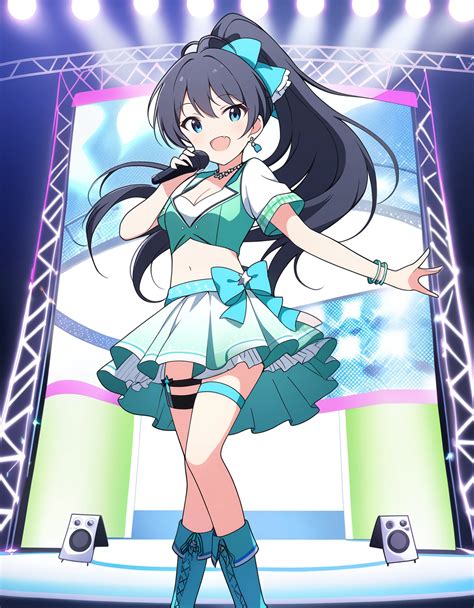 A close up of a person on a stage with a microphone - SeaArt AI