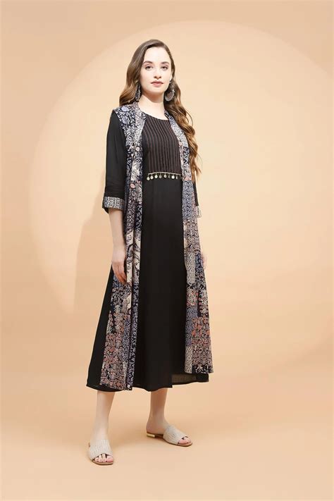 Black Rayon Loose Fit Dress – Global Republic