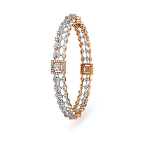 Two Tiered Diamond Studded Bangle
