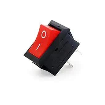 CircuitCorner KCD1-B101 6A 250V AC red color 2 pin SPST small plastic ...