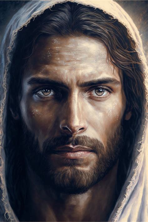 Modern Portrait of Jesus Christ in a White Robe, Religion Print ...