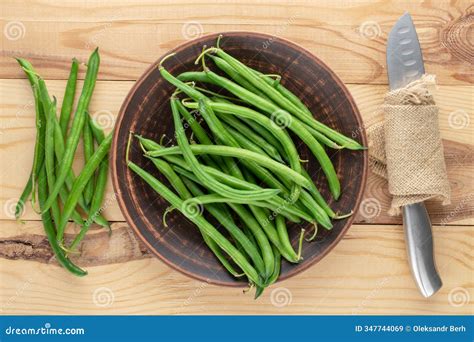 Green String Beans with Kitchen Utensils, Close-up, Isolated on White ...