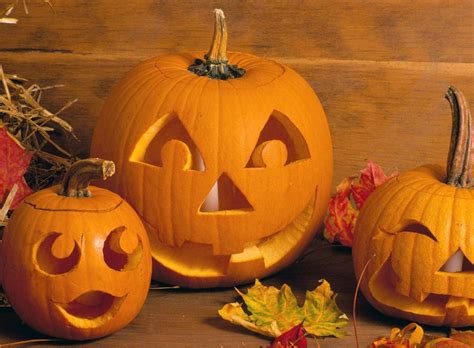 Download Halloween Carved Pumpkin Faces Wallpaper | Wallpapers.com